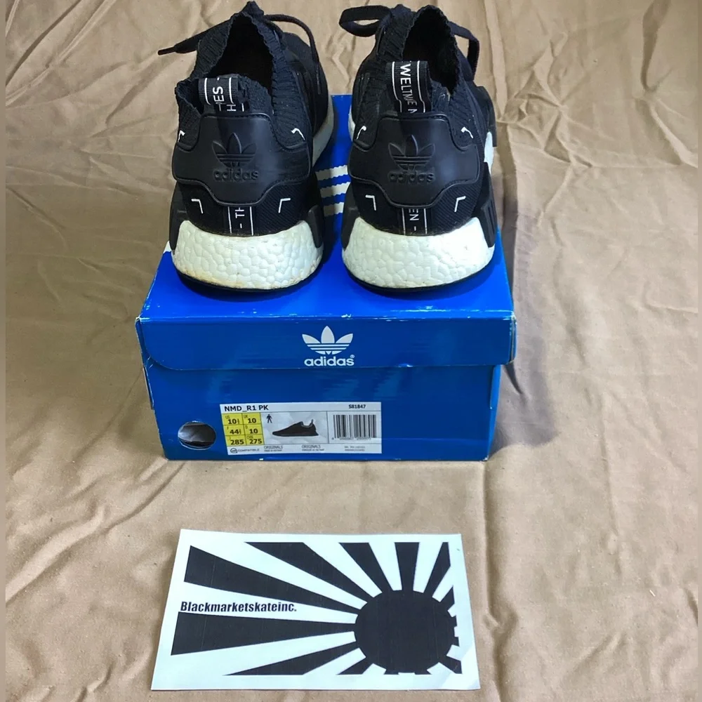 Adidas NMD_R1 PK Japan Black UltraBoost Running 2016 S81847 Men's Size 10.5